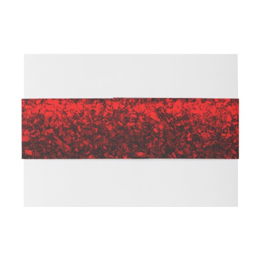 Red Glitz Belly Band Uitnodigingen Wikkel (Achterkant Voorbeeld)