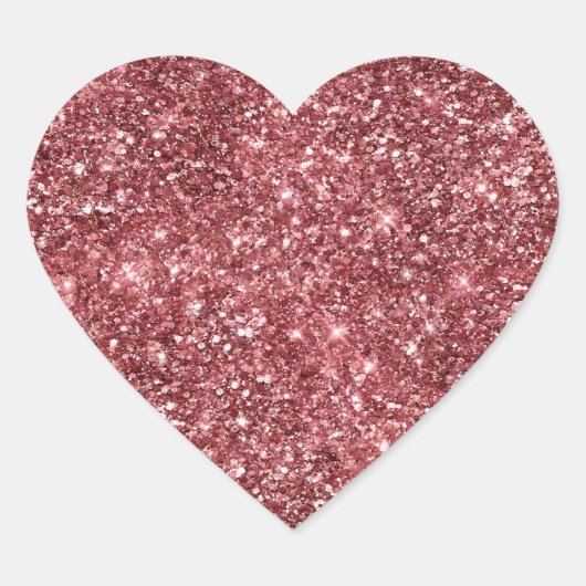 Red Glitz Glitter Hart Sticker (Voorkant)