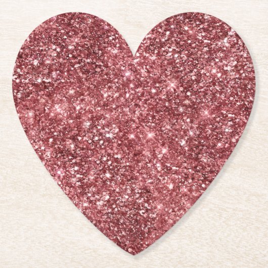 Red Glitz Glitter Kartonnen Onderzetters (Voorkant)