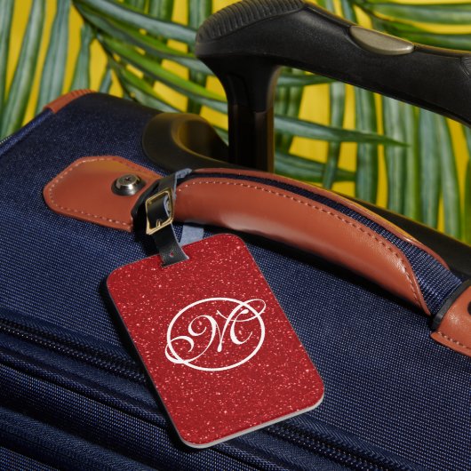 Red Glitz Presto Monogram Bagagelabel (Voorkant Insitu 1)