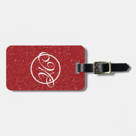 Red Glitz Presto Monogram Bagagelabel