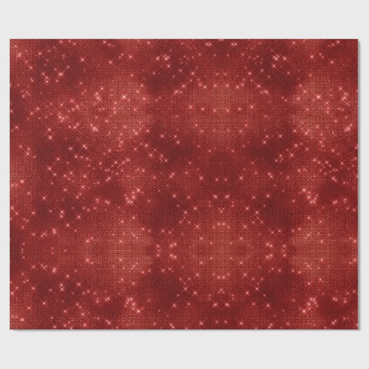 Red Glitzy Chic Glam Sparkle Cadeaupapier (Vlak)
