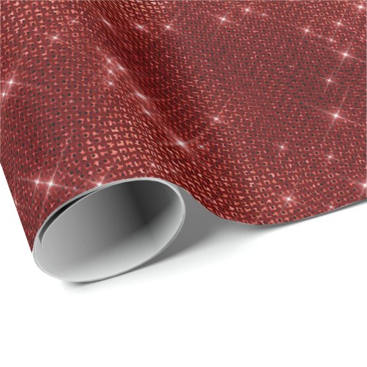Red Glitzy Chic Glam Sparkle Cadeaupapier (Rol Hoek)