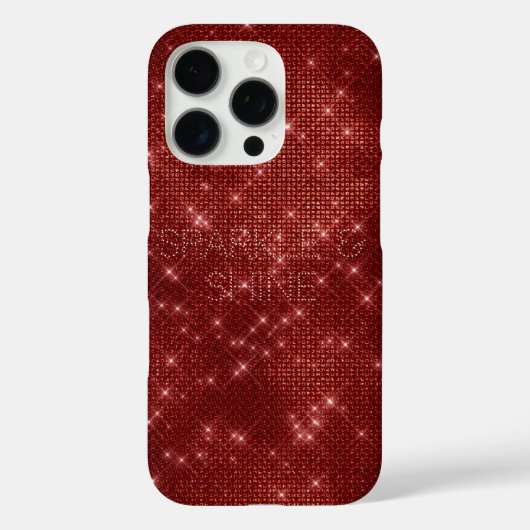 Red Glitzy Chic Glam Sparkle Case-Mate iPhone Case (Achterkant)