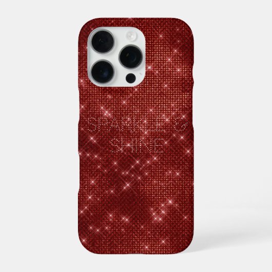 Red Glitzy Chic Glam Sparkle iPhone Hoesje (Achterkant)