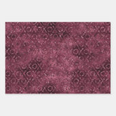 Red Glitzy Glitter Hearts Inpakpapier Vel (Voorkant 2)