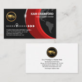 Red Global Layers Silver Horizon Import Export Visitekaartje (Voorkant / Achterkant)