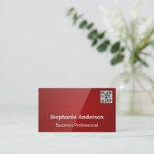 Red Glossy | Visitekaartje QR-code (Staand voorkant)