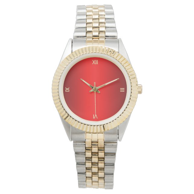 Red Glow Gold Numeral Horloge (Voorkant)
