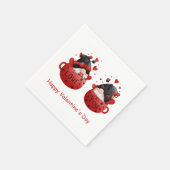 Red Gnomes Cute Whimsical Schattige Valentijnsdag Servet (Hoek)