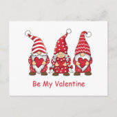 Red Gnomes Hearts Trendy Kinder Teachers Valentijn Feestdagenkaart (Voorkant)