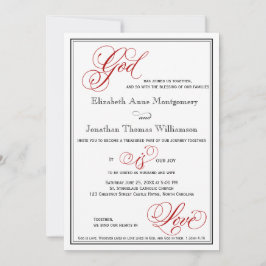 Red God is Love Christelijk Wedding Invitation Kaart