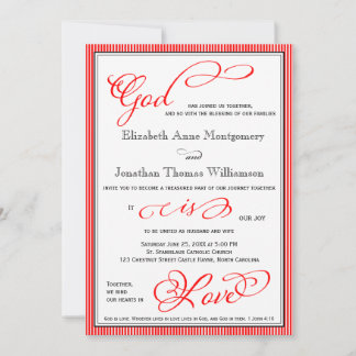 Red God is Love Christelijk Wedding Invitation Kaart