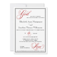 Red God is Love Christelijk Wedding Invitations