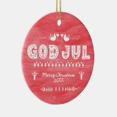 Red God jul Swedish keramische keramiek Keramisch Ornament (Rechts)