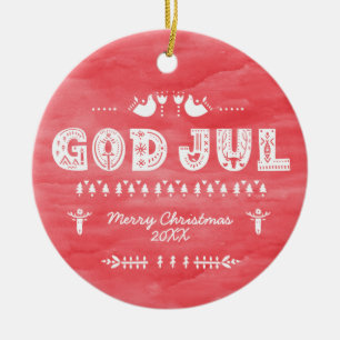 Red God jul Swedish keramische keramiek Keramisch Ornament