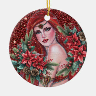Red goddess Christmas Keramisch Ornament