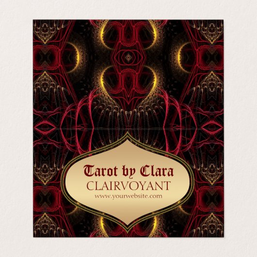 Red Goddess Temple Tarot Folded Visitekaartje (Buitenkant ongevouwen)