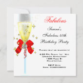 Red Gold 40 & Fabulous 40th Birthday Party Kaart (Achterkant)