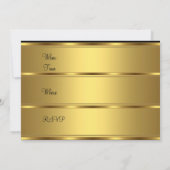 Red Gold 50th Birthday Party Kaart (Achterkant)