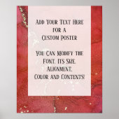 Red & Gold Abstract Alcohol Ink Fluid Art DIY Poster (Voorkant)