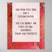 Red & Gold Abstract Alcohol Ink Fluid Art DIY Poster (Voorkant)
