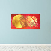 Red Gold Abstract Art Stretted Canvas afdrukken (Insitu (Houten vloer))