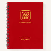Red Gold Add Business Logo | Moderne professional Notitieboek (Voorkant)