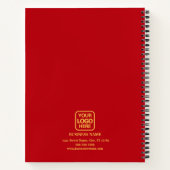 Red Gold Add Business Logo | Moderne professional Notitieboek (Achterkant)