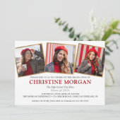 Red Gold Afstuderen Foto Afstuderen aankondiging (Staand voorkant)