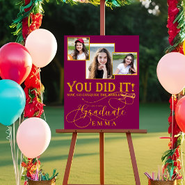 Red Gold Afstuderen Multi Photo Keepsake Foto Afdruk