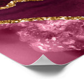 Red Gold Agate Wedding Seating Chart 8 Table Poster (Hoek)