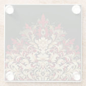 Red Gold and Black Damask  Glazen Onderzetter (Achterkant)