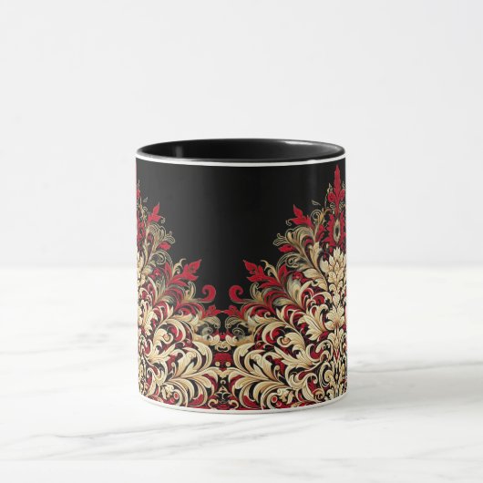 Red Gold and Black Damask  Mok (Midden)