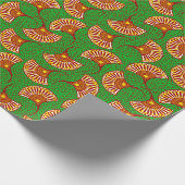 Red Gold And Green Ankara Fan Print Wrappin Cadeaupapier (Hoek)