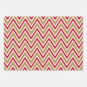 Red, Gold, and White Chevron & Stripe Patterns Inpakpapier Vel (Voorkant)