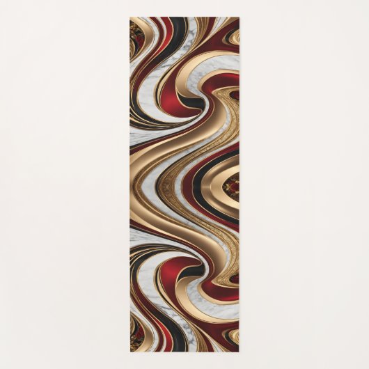 Red Gold and White Marble Swirls Yogamat (Voorkant)