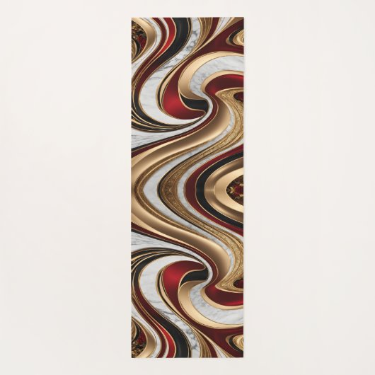 Red Gold and White Marble Swirls Yogamat (Achterkant)