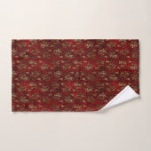 Red Gold Art Deco Grafisch Bad Handdoek (Handdoek)
