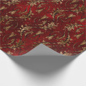 Red Gold Art Deco Grafisch Cadeaupapier (Hoek)