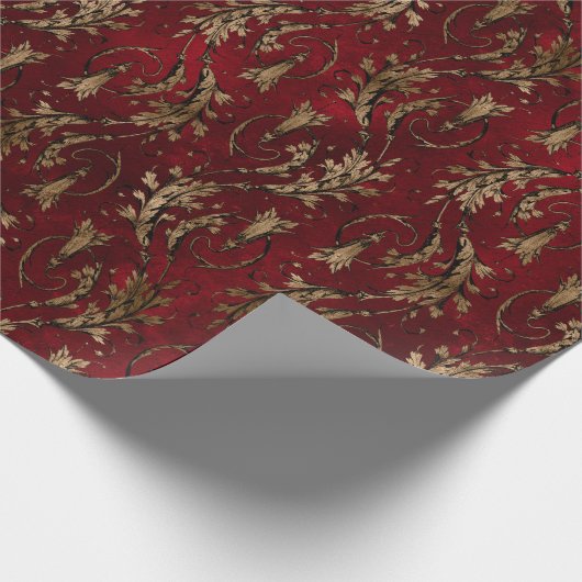  Red Gold Art Deco Grafisch Cadeaupapier (Hoek)