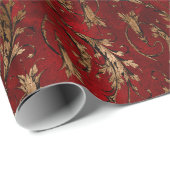 Red Gold Art Deco Grafisch Cadeaupapier (Rol Hoek)