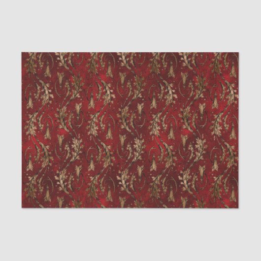  Red Gold Art Deco Grafisch Tissuepapier (Voorkant)