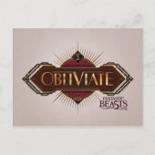 Red & Gold Art Deco Obliviate Spell Grafisch Briefkaart (Voorkant)