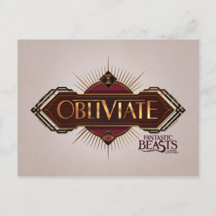 Red & Gold Art Deco Obliviate Spell Grafisch Briefkaart