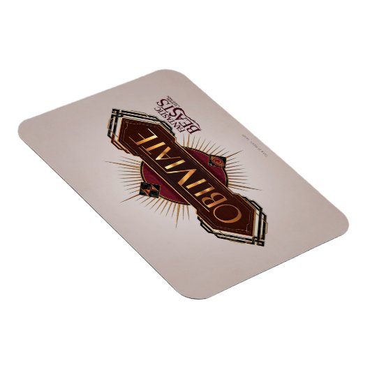 Red & Gold Art Deco Obliviate Spell Grafisch Magneet (Rechterzijde)