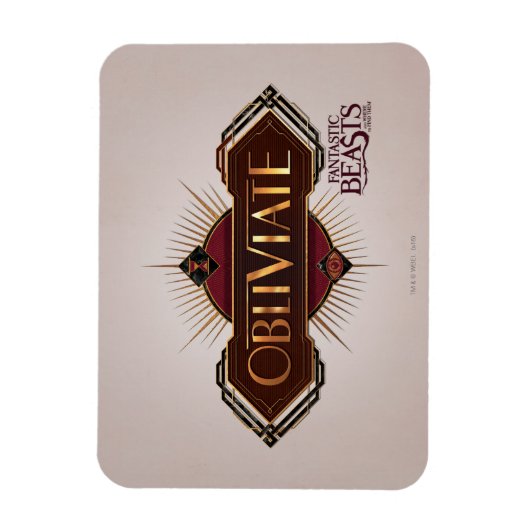 Red & Gold Art Deco Obliviate Spell Grafisch Magneet (Verticaal)