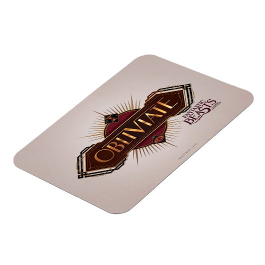 Red & Gold Art Deco Obliviate Spell Grafisch Magneet (Linkerzijde)