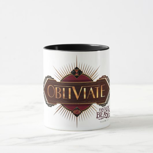 Red & Gold Art Deco Obliviate Spell Grafisch Mok (Midden)