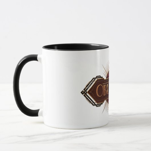 Red & Gold Art Deco Obliviate Spell Grafisch Mok (Links)